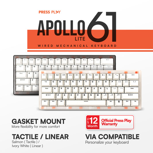 APOLLO61 Lite 60% Wired Mechanical Keyboard by Press Play