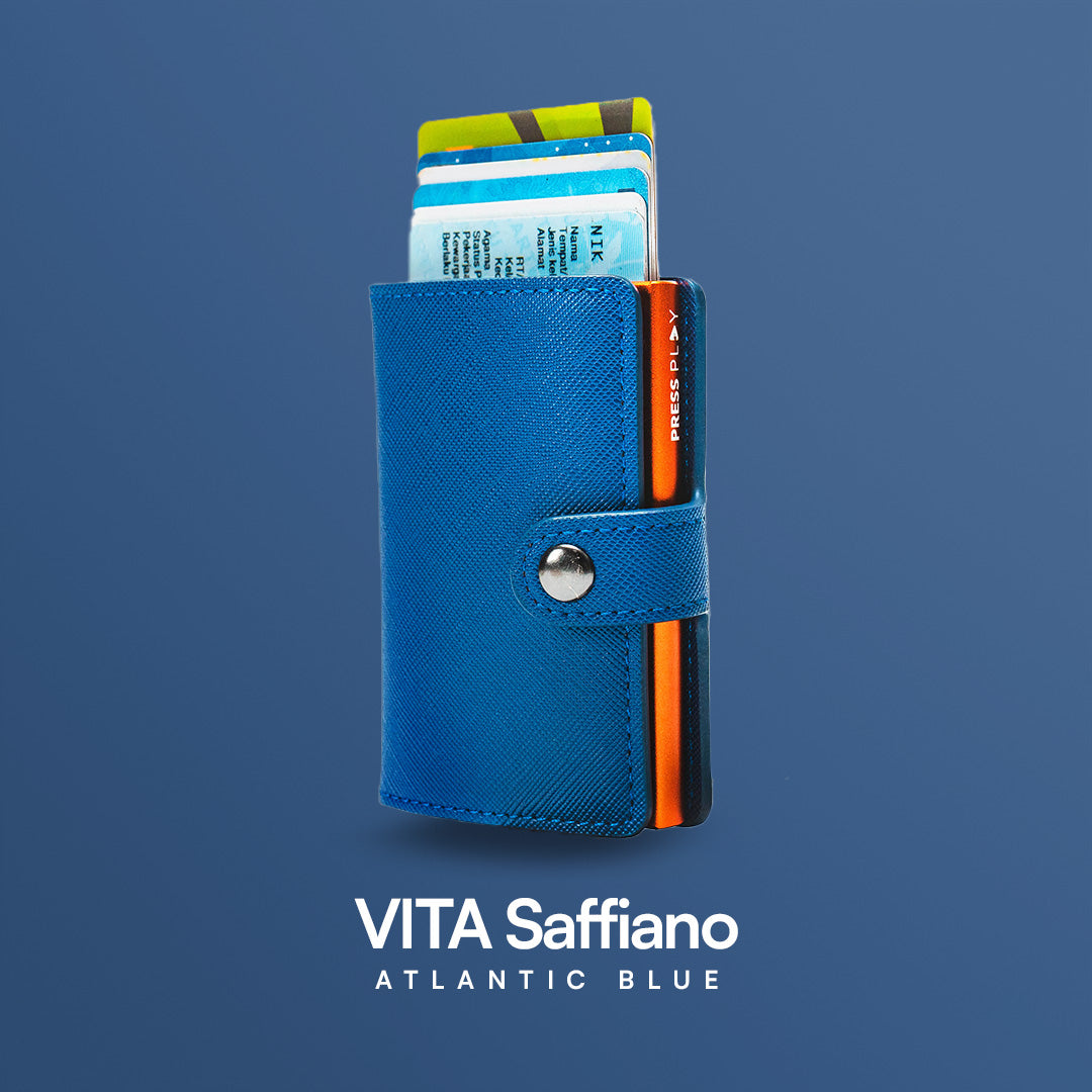 VITA Saffiano RFID Pop Up Card holder by Press Play