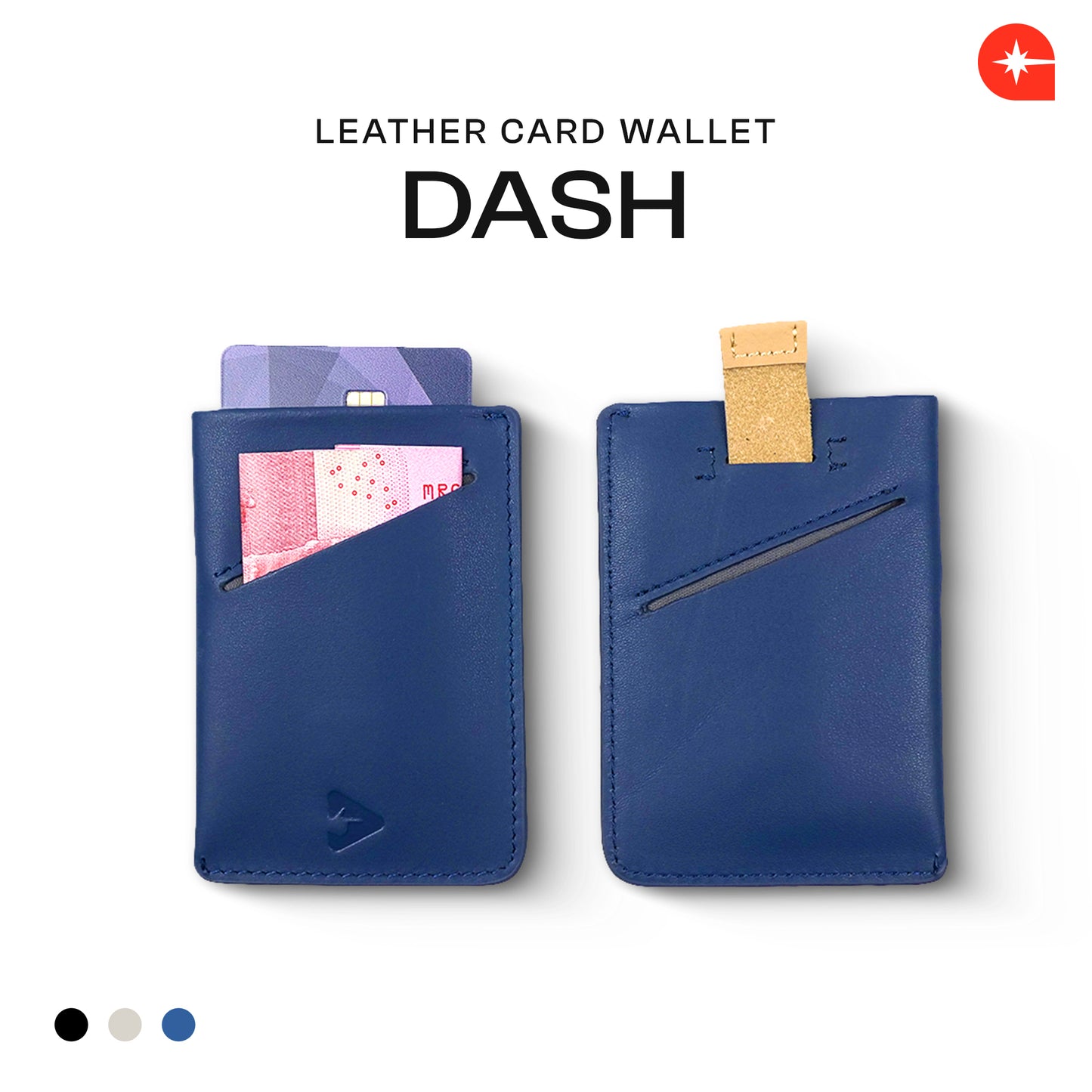 DASH Leather Card Wallet Holder by Press Play