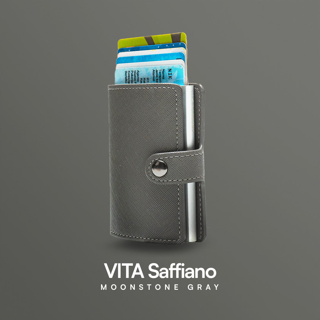 VITA Saffiano RFID Pop Up Card holder by Press Play