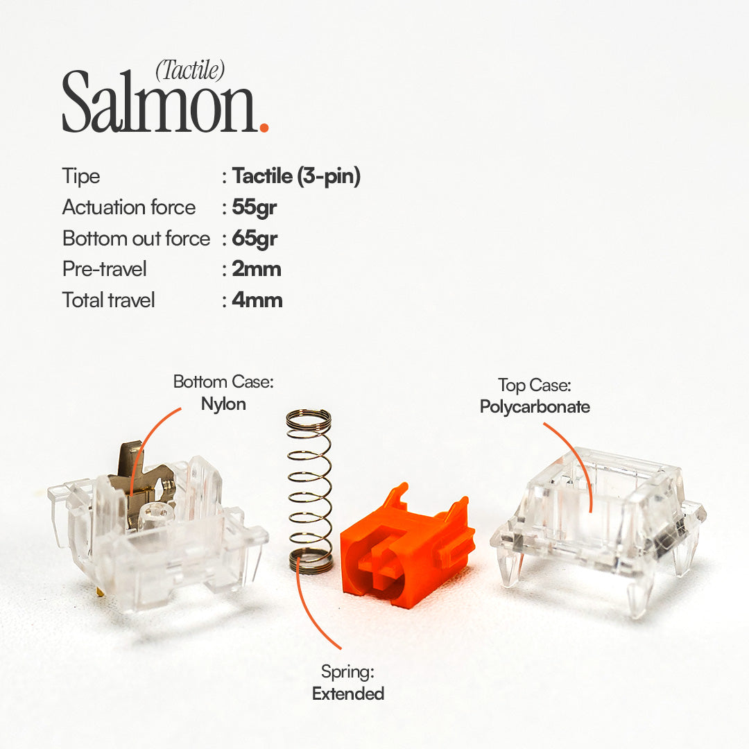 SALMON Tactile Switch 55g by Press Play