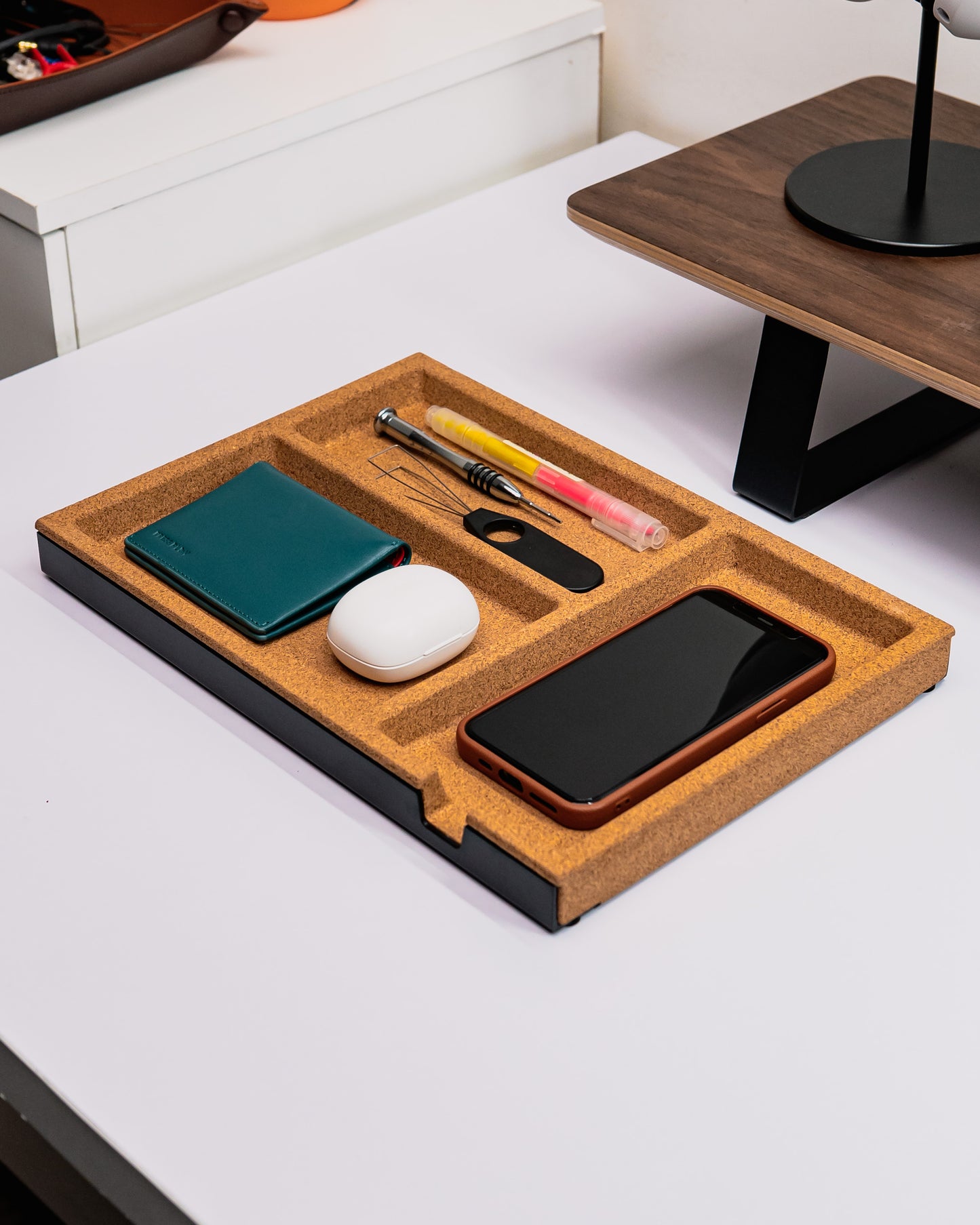 NOOK CORK DESK TRAY Standalone Wooden Tray Organizer