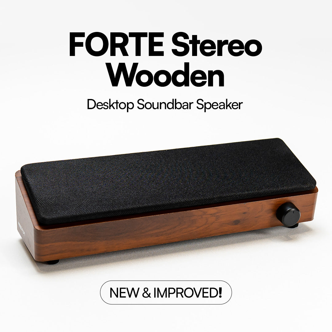 FORTE Stereo Wooden Desktop Soundbar Speaker