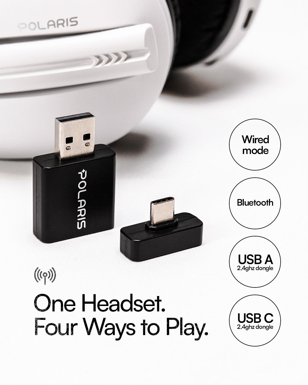 POLARIS Quad-Mode Gaming Headphones with Mic