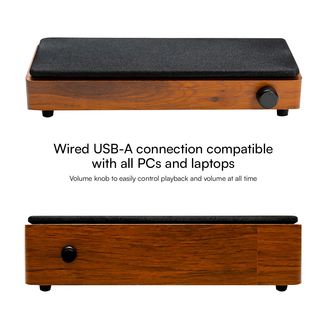 FORTE Stereo Wooden Desktop Soundbar Speaker