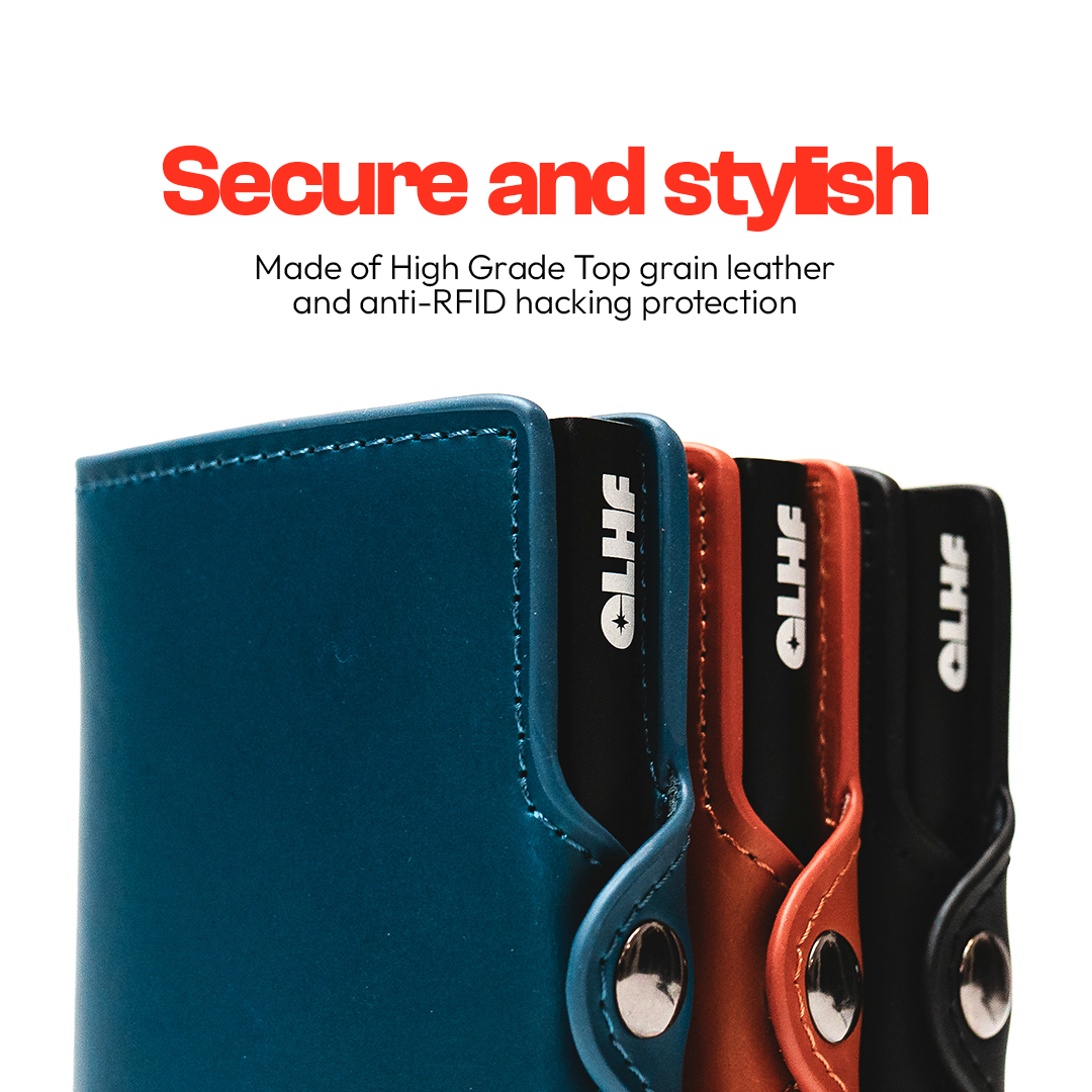 CLASSIC RFID Leather Pop Up Card Case Wallet by Press Play