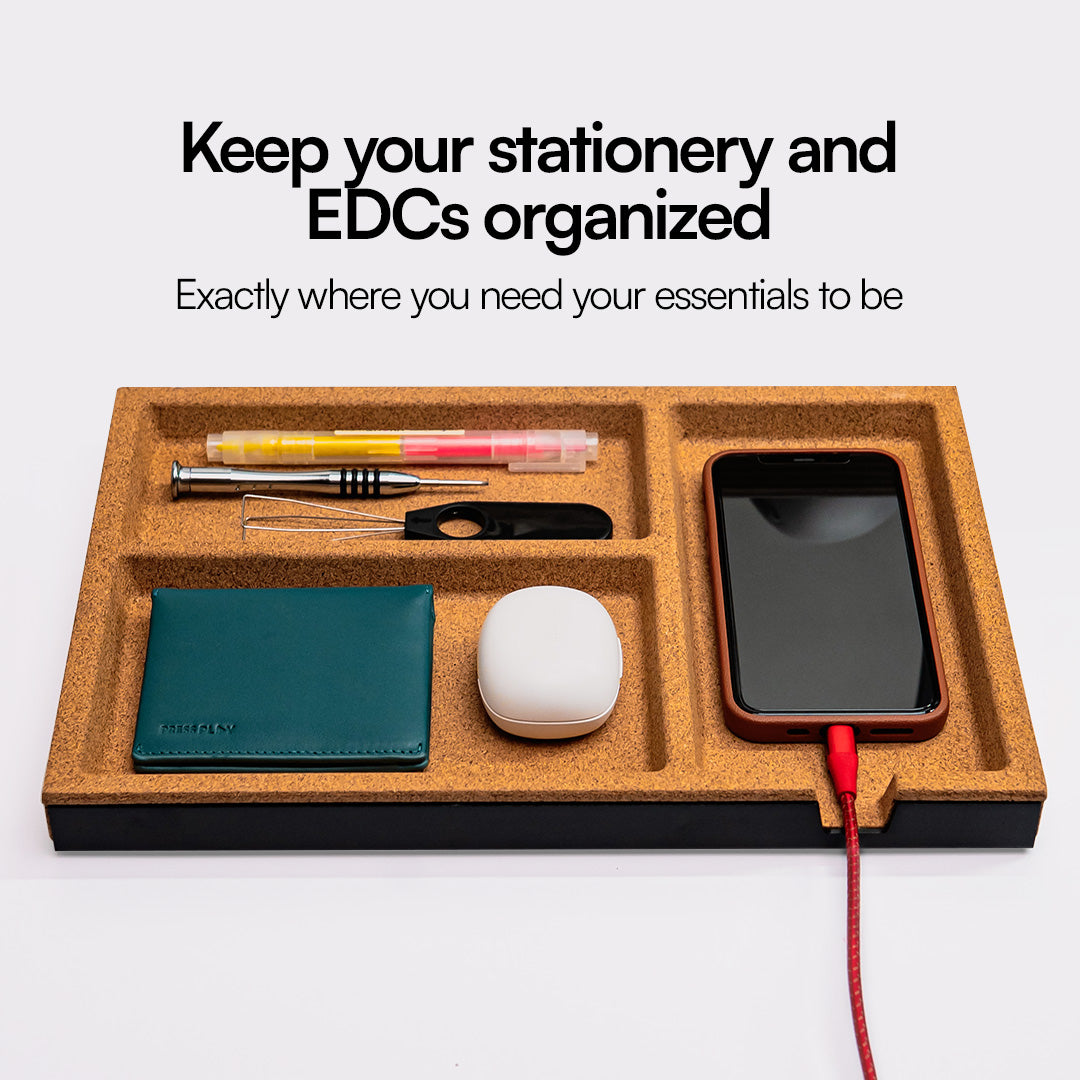 NOOK CORK DESK TRAY Standalone Wooden Tray Organizer
