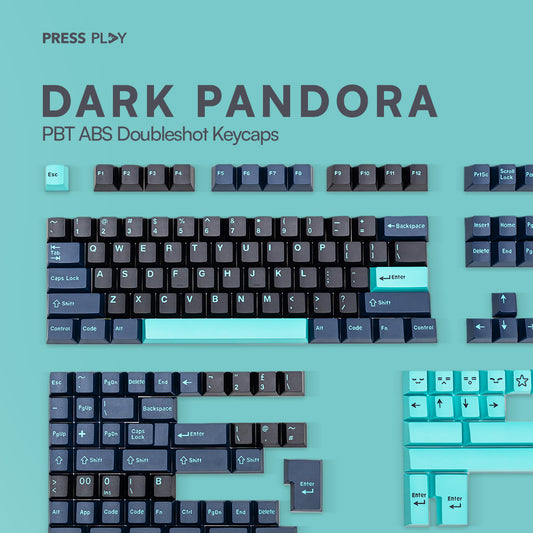 DARK PANDORA PBT ABS Doubleshot Keycaps Set