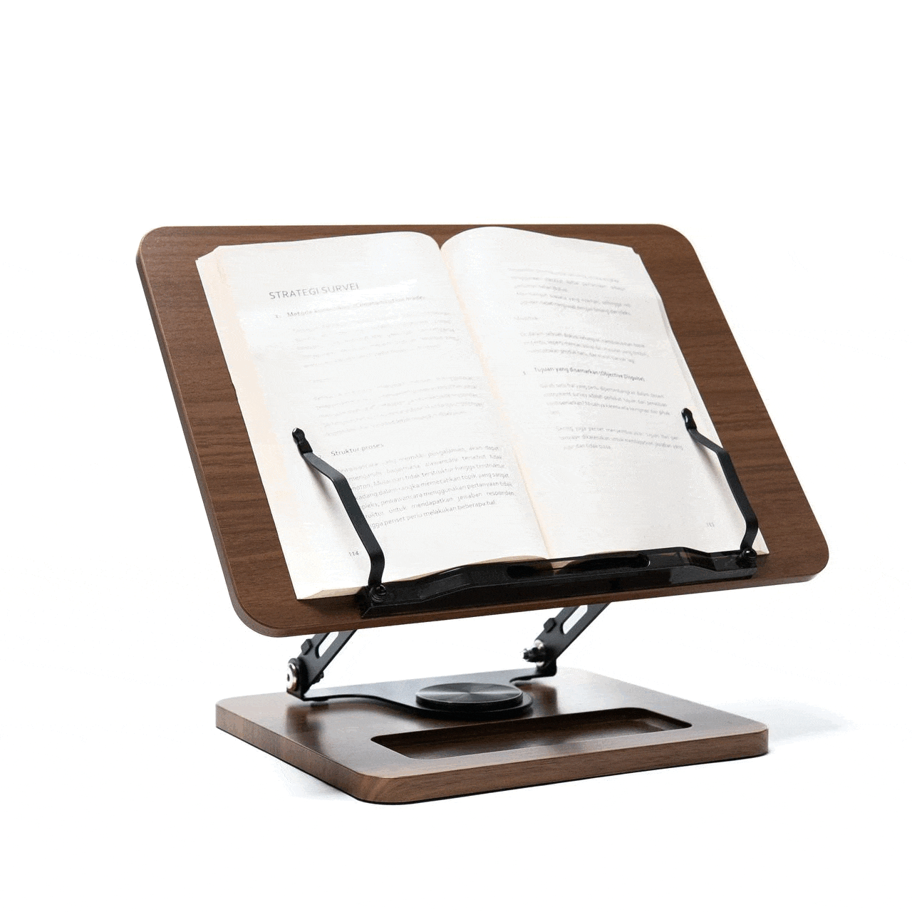 NOOK Wooden Swivel Book Holder Stand Multifunction