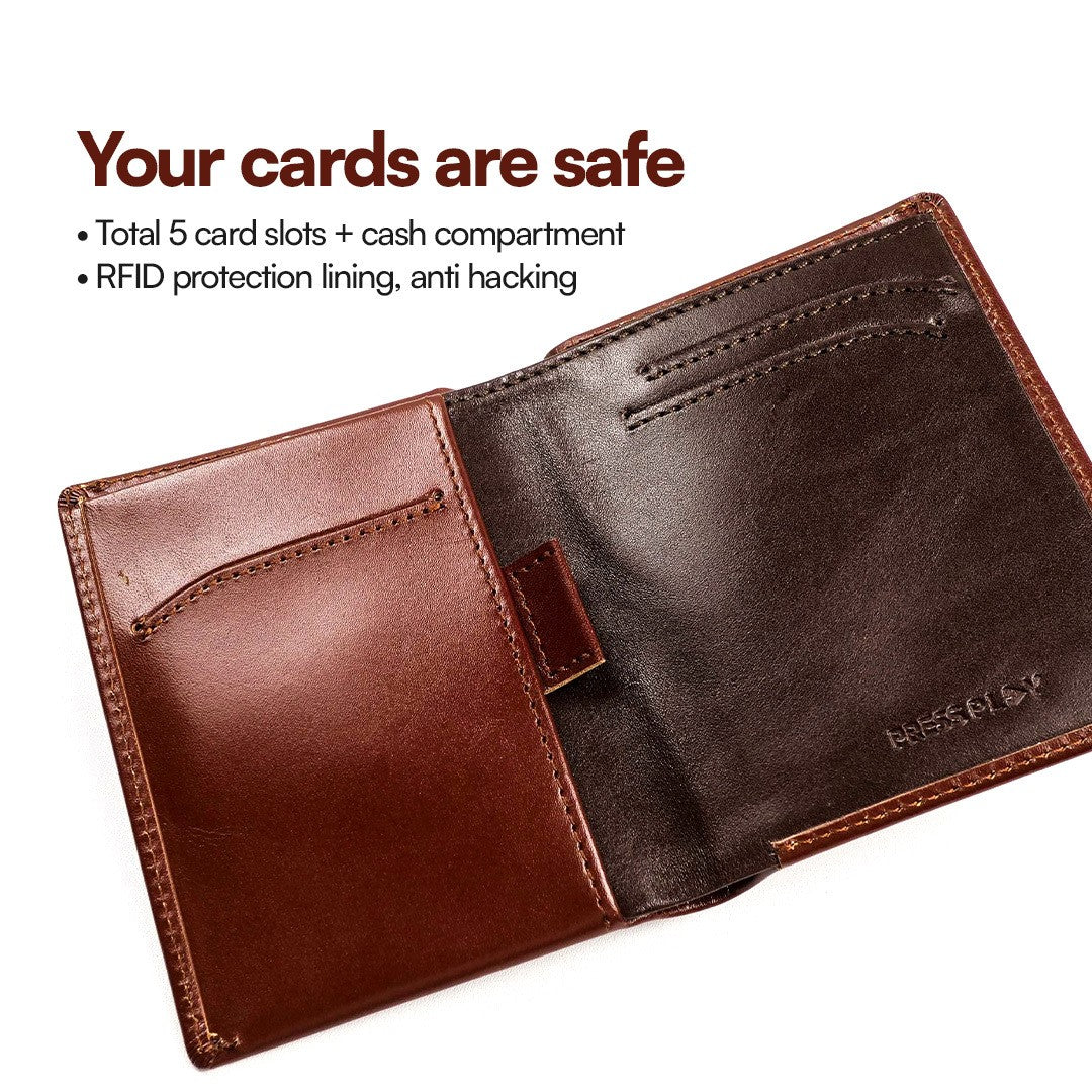 SLIMFOLD Slim Vegetable Tanned Leather Wallet by Press Play