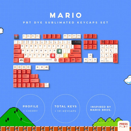 Mario PBT Dye Sub Keycaps Full Size 108 Keys
