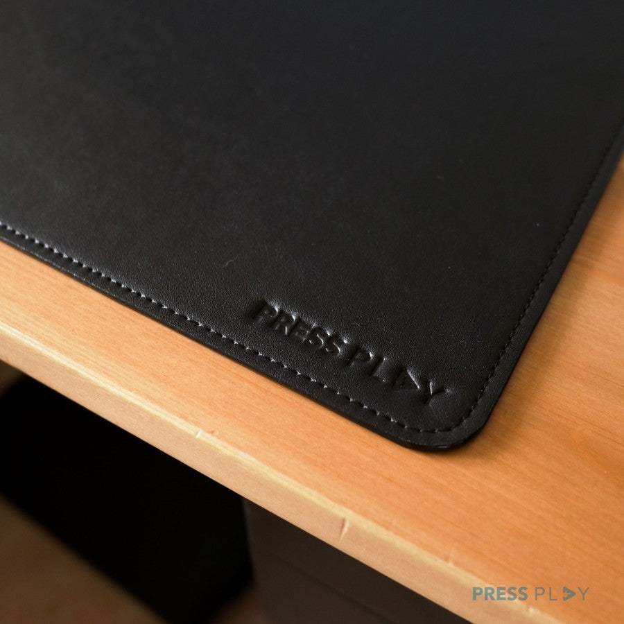 Desk Mat Mouse Pad Besar 40x80cm Fiber Leather Kulit Hitam & Cokelat