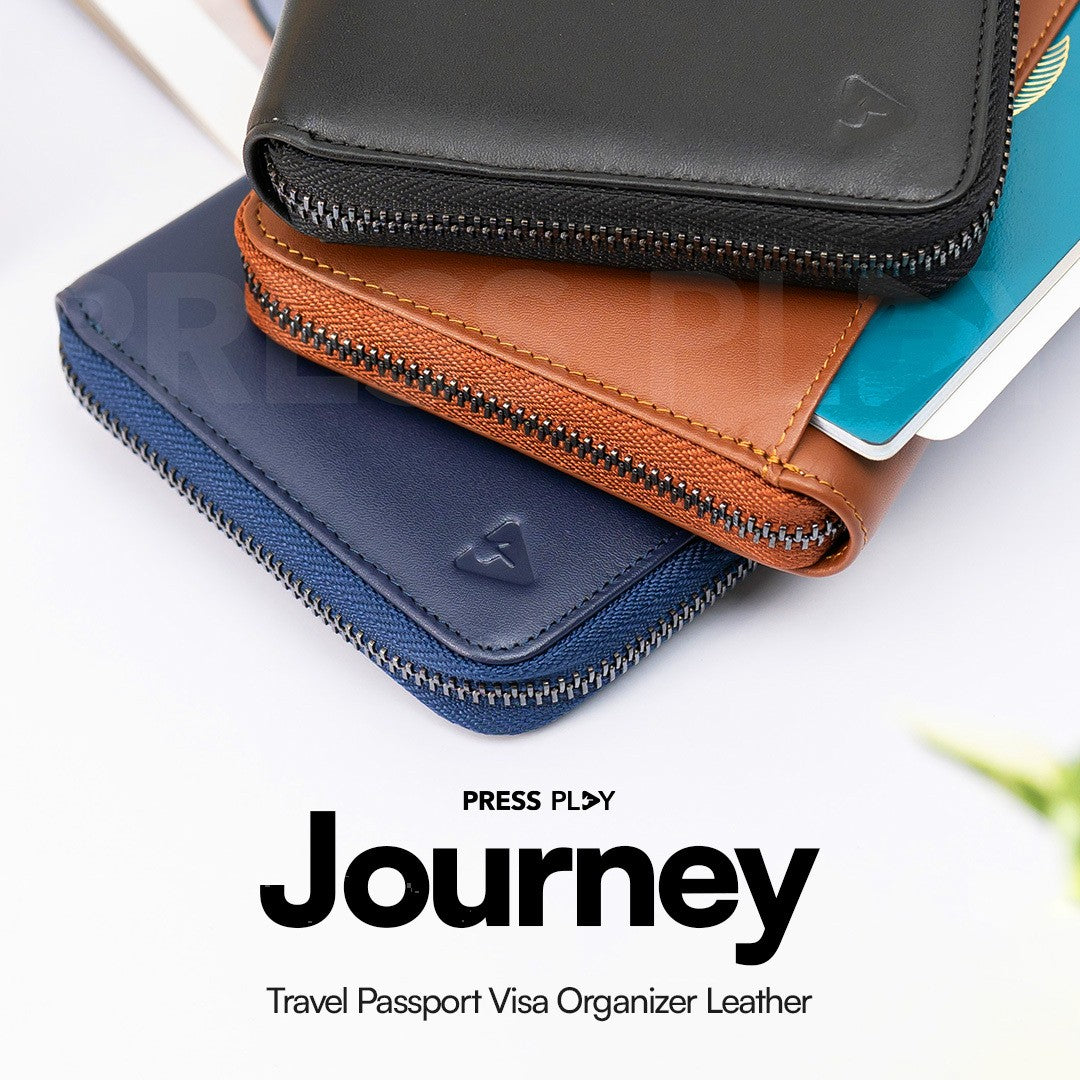 JOURNEY Travel Passport Wallet Organizer Leather