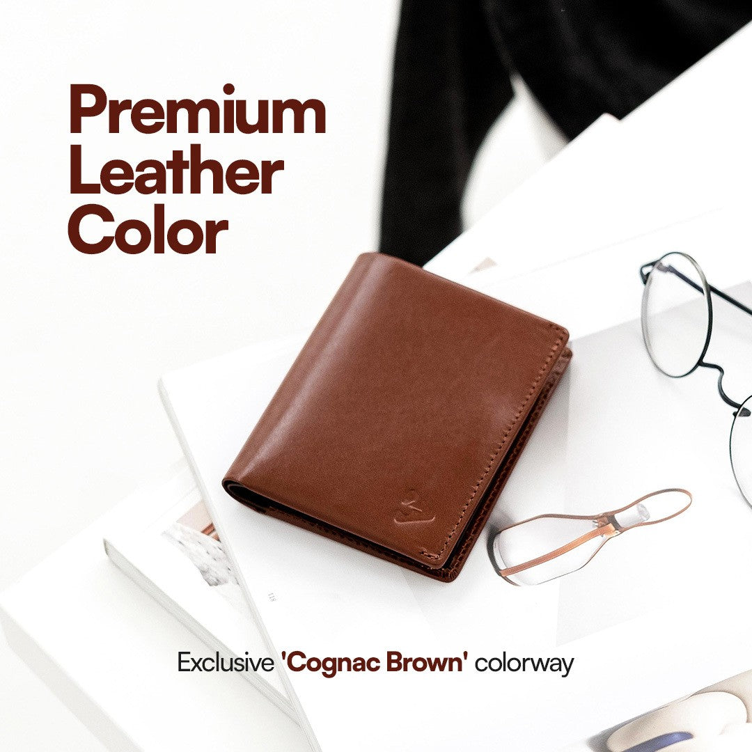 SLIMFOLD Slim Vegetable Tanned Leather Wallet by Press Play