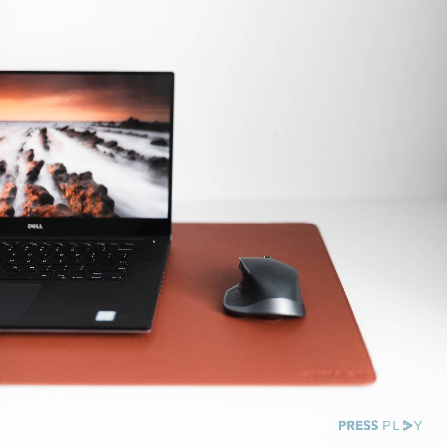 Desk Mat Mouse Pad Besar 40x80cm Fiber Leather Kulit Hitam & Cokelat