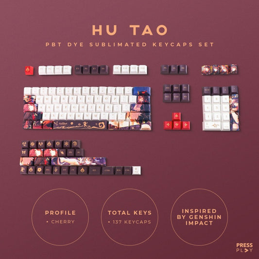 Genshin Impact HU TAO PBT Dye Sub Keycaps Mechanical Keyboard
