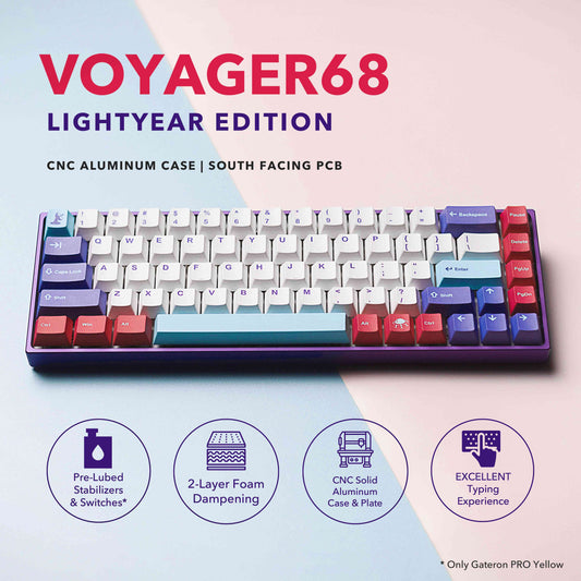 VOYAGER68 Lightyear Edition CNC Alu South Facing Mechanical Keyboard