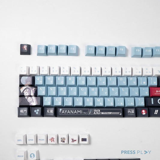 Rei Ayanami EVANGELION PBT Dye Sub 142 Keycaps Mechanical Keyboard