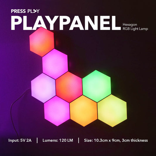 PlayPanel Hexagon RGB LED Light Lamp by Press Play