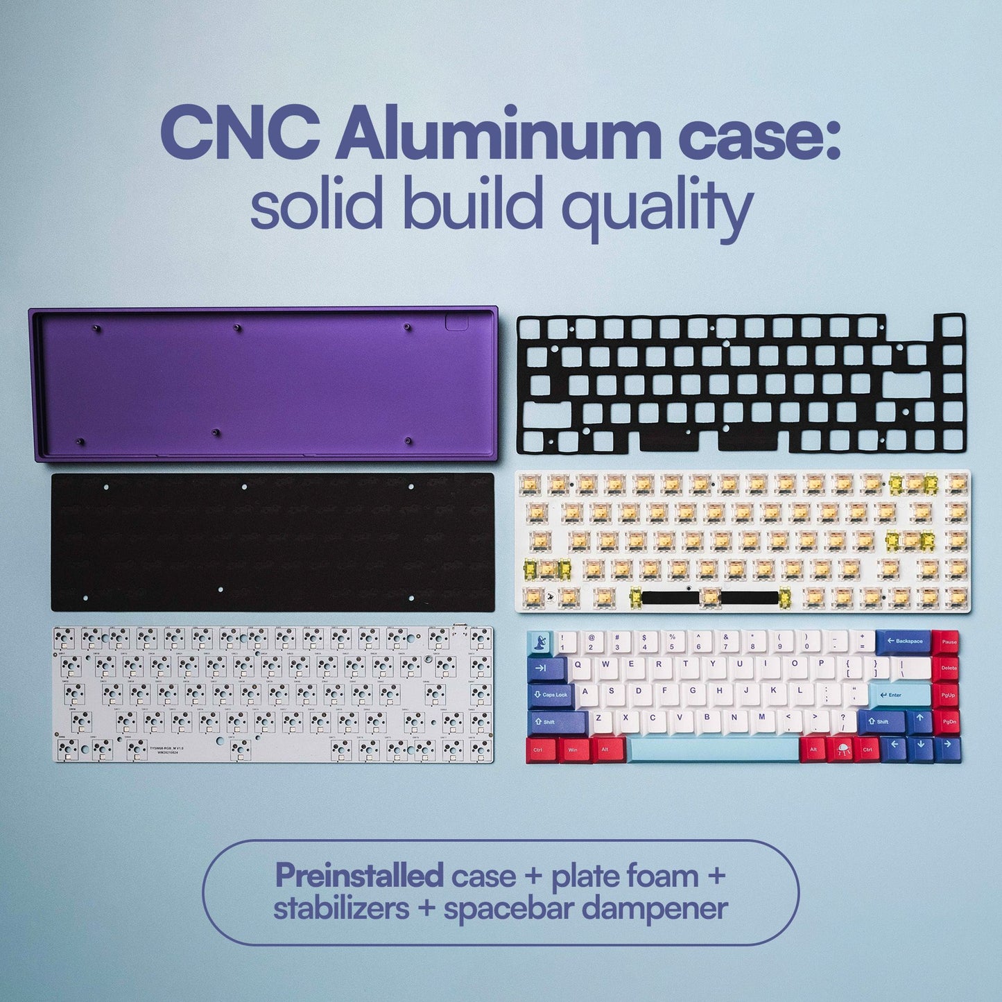 VOYAGER68 Lightyear Edition CNC Alu South Facing Mechanical Keyboard