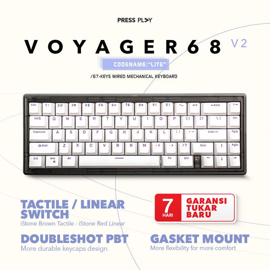 VOYAGER68 v2 Lite 65% 67-key Mechanical Keyboard by Press Play