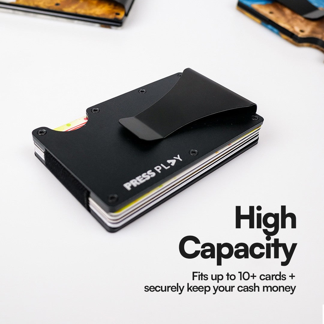 GRIP RFID Carbon Fiber Elastic Card Wallet (with Money Clip)