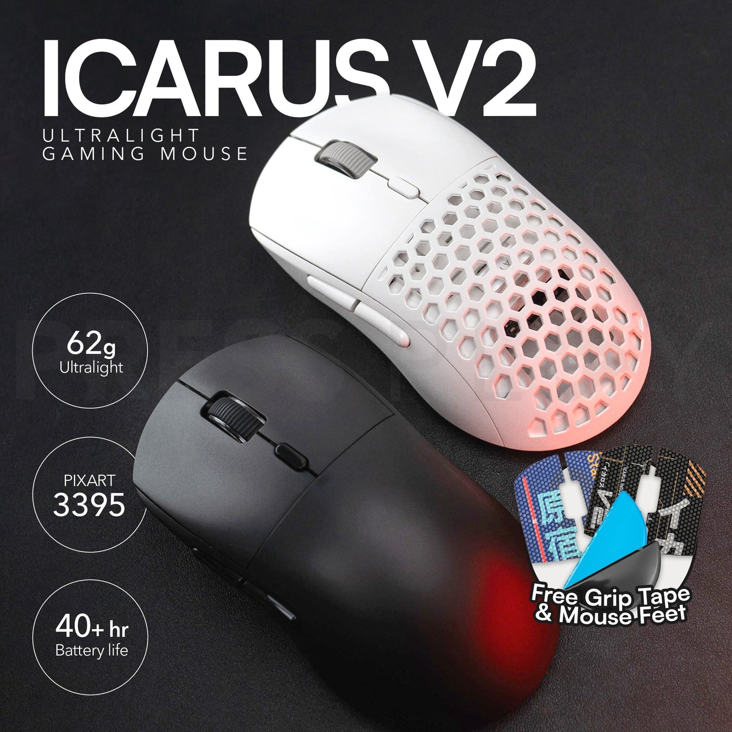 ICARUS V2 Ultralight Gaming Mouse by Press Play