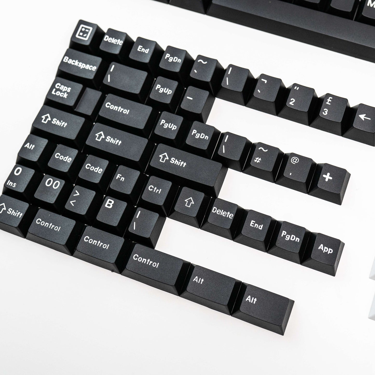 White on Black WoB PBT ABS Doubleshot Keycaps Keycap Set by Press Play