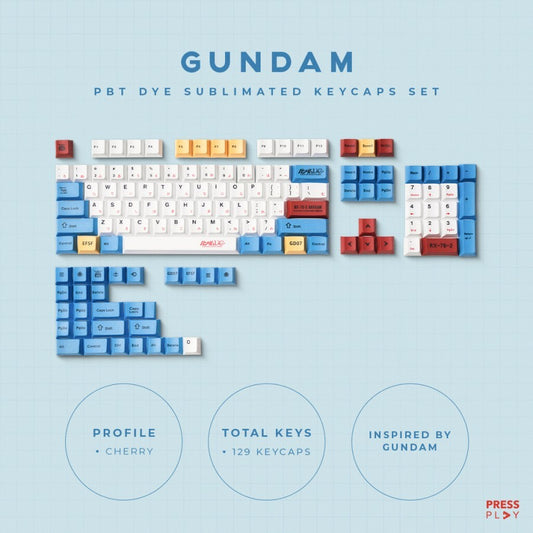 Gundam Unicorn Japanese PBT Dye Sub Keycaps Keycap Set