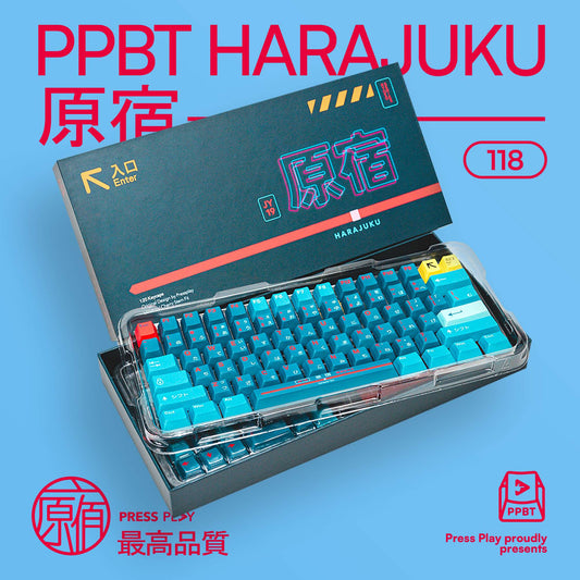 PPBT HARAJUKU PBT Dye Sub Keycap Set Japanese Root by Press Play