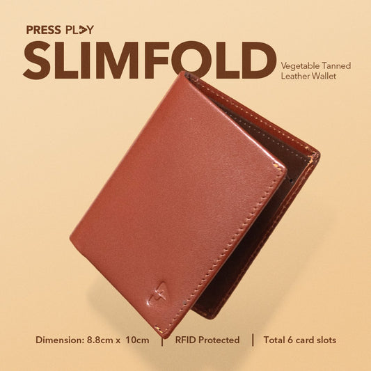 SLIMFOLD Slim Vegetable Tanned Leather Wallet by Press Play