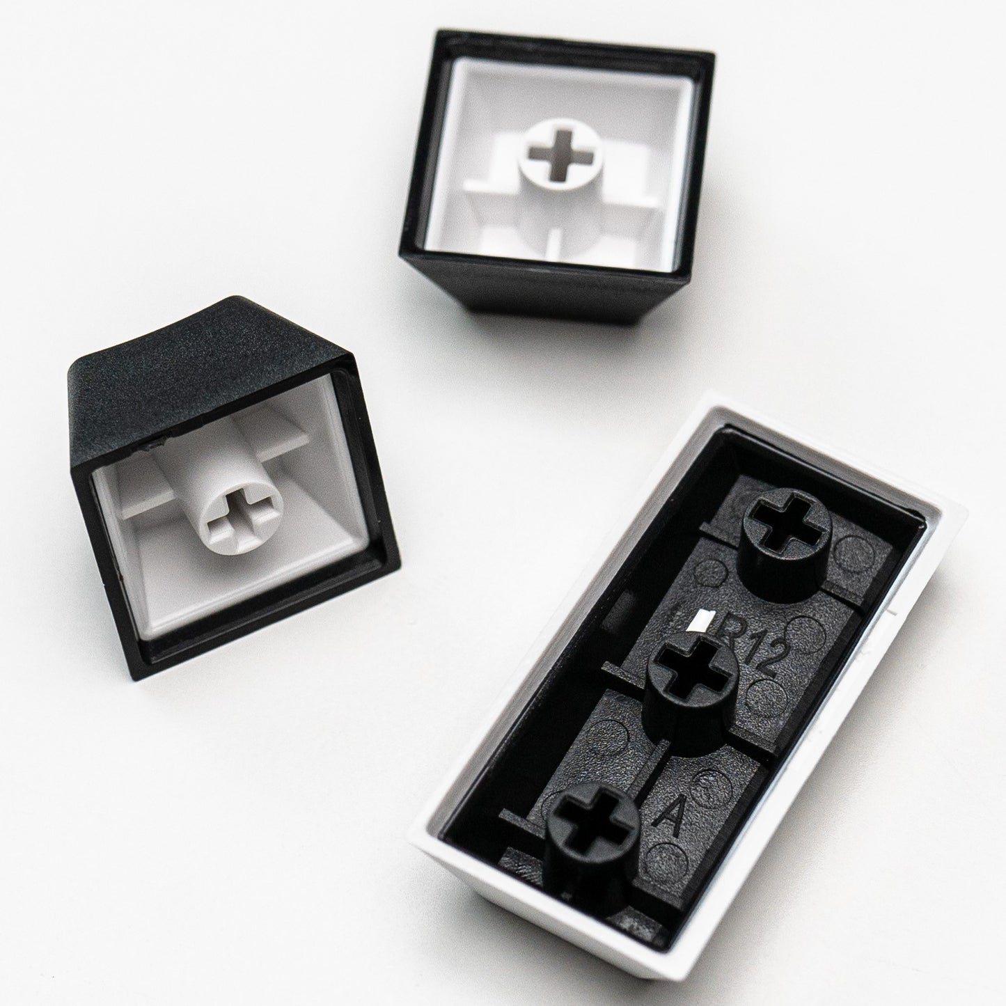 White on Black WoB PBT ABS Doubleshot Keycaps Keycap Set by Press Play