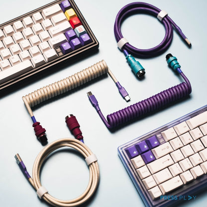 Type C Coiled Cable Mechanical Keyboard Aviator