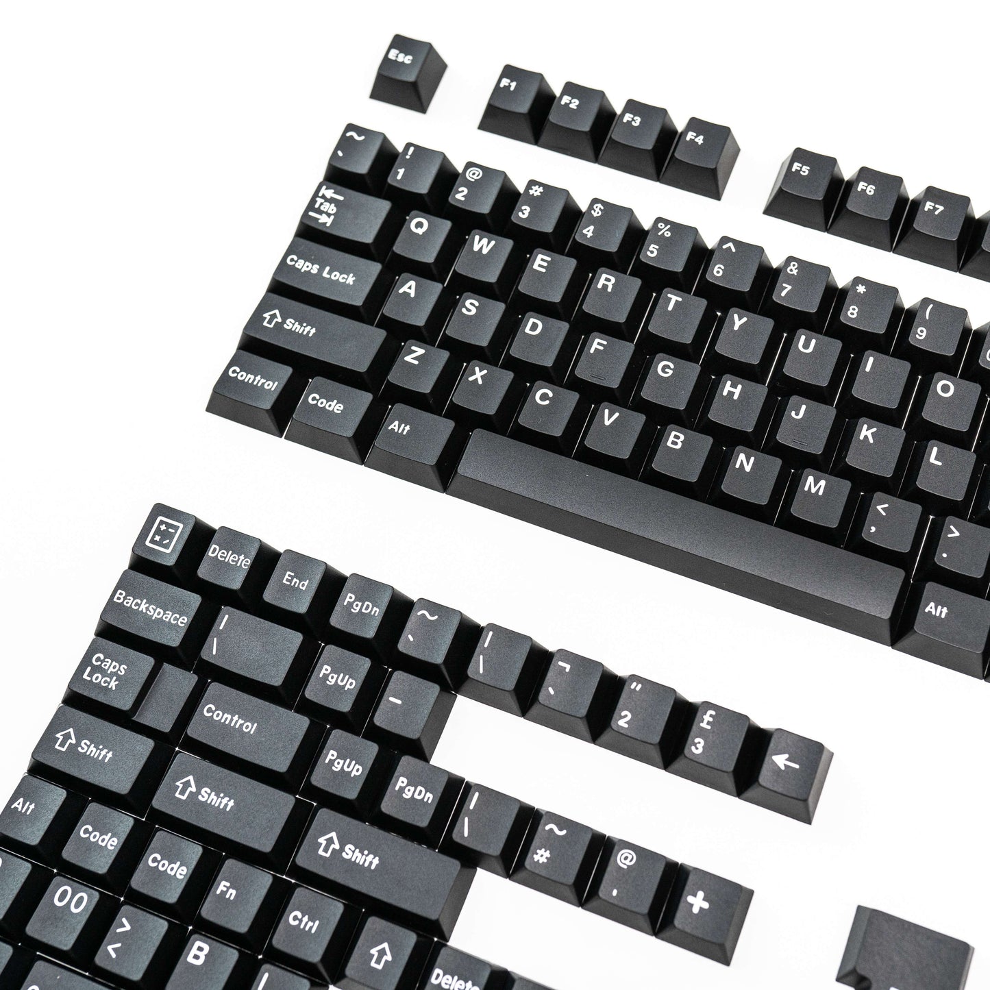 White on Black WoB PBT ABS Doubleshot Keycaps Keycap Set by Press Play