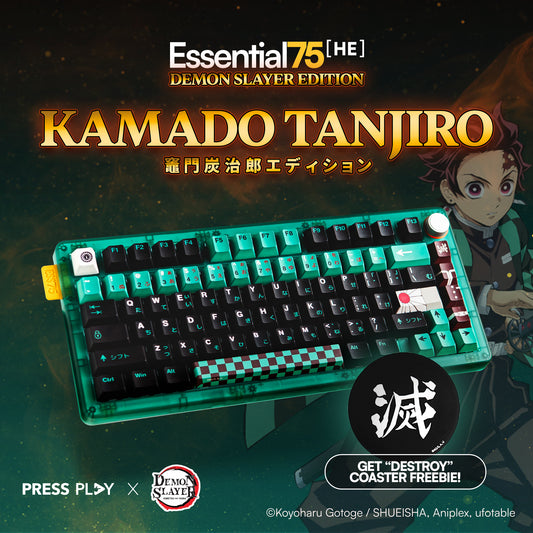 [Press Play x Demon Slayer] ESSENTIAL75 HE TANJIRO Edition 75% Rapid Trigger Hall Effect Keyboard
