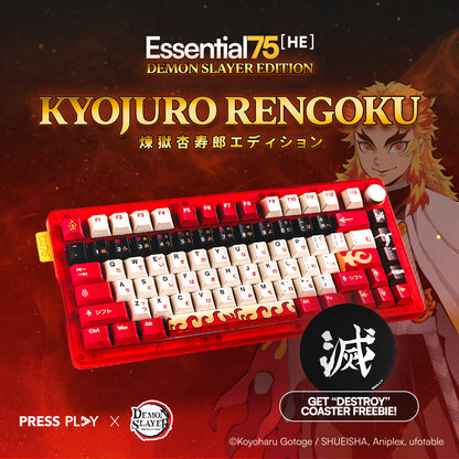 [Press Play x Demon Slayer] ESSENTIAL75 HE RENGOKU Edition 75% Rapid Trigger Hall Effect Keyboard