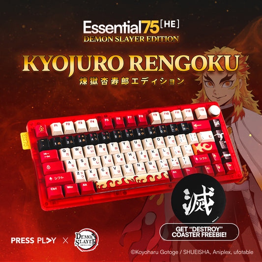 [Press Play x Demon Slayer] ESSENTIAL75 HE RENGOKU Edition 75% Rapid Trigger Hall Effect Keyboard