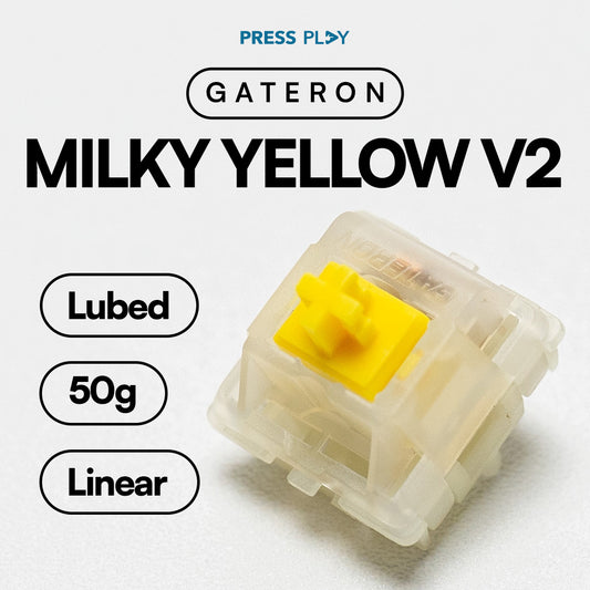 GATERON CAP Milky Yellow KS-25 V2 Linear Switch 50g Plate Mount