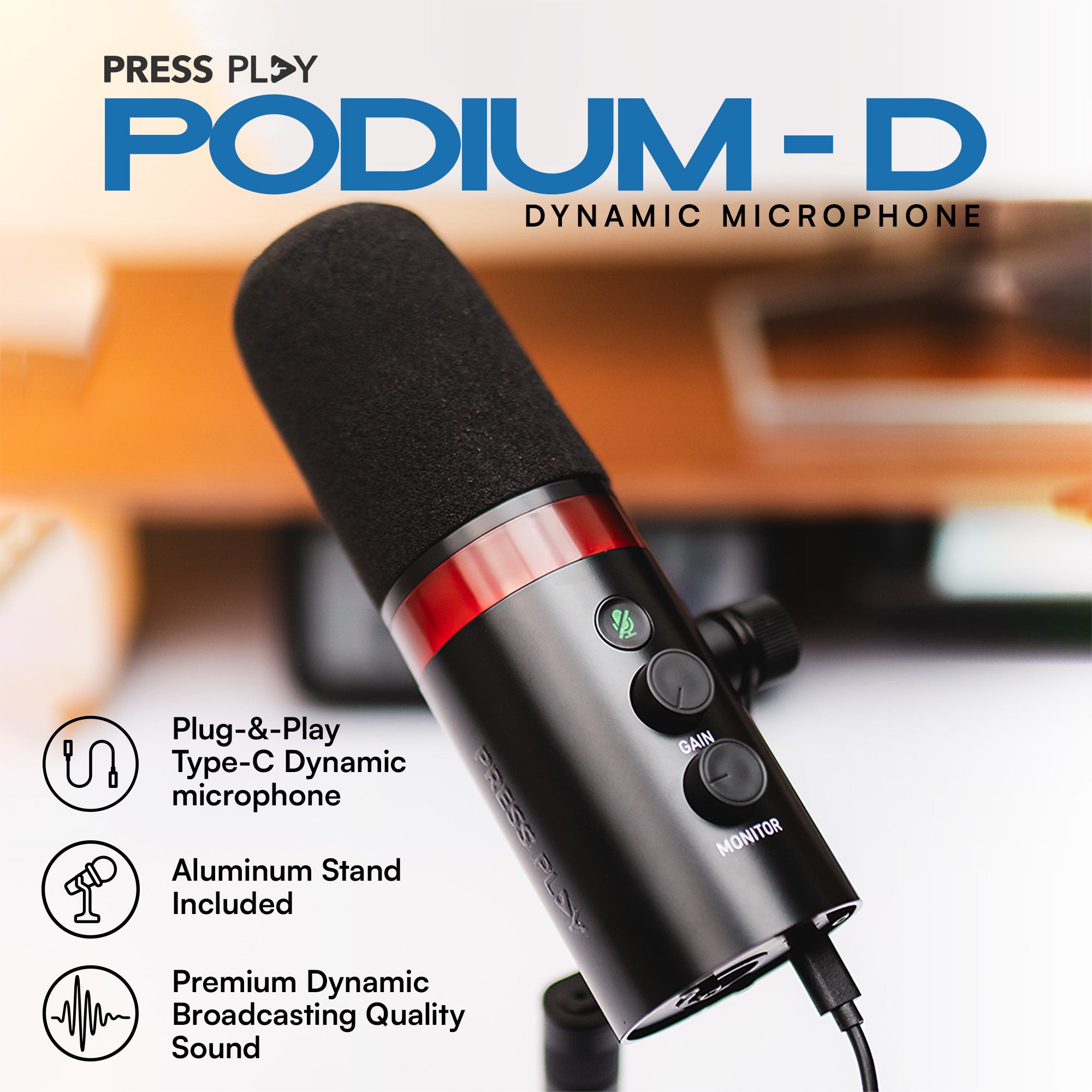 PODIUM D Dynamic Microphone Type-C USB – pressplayid