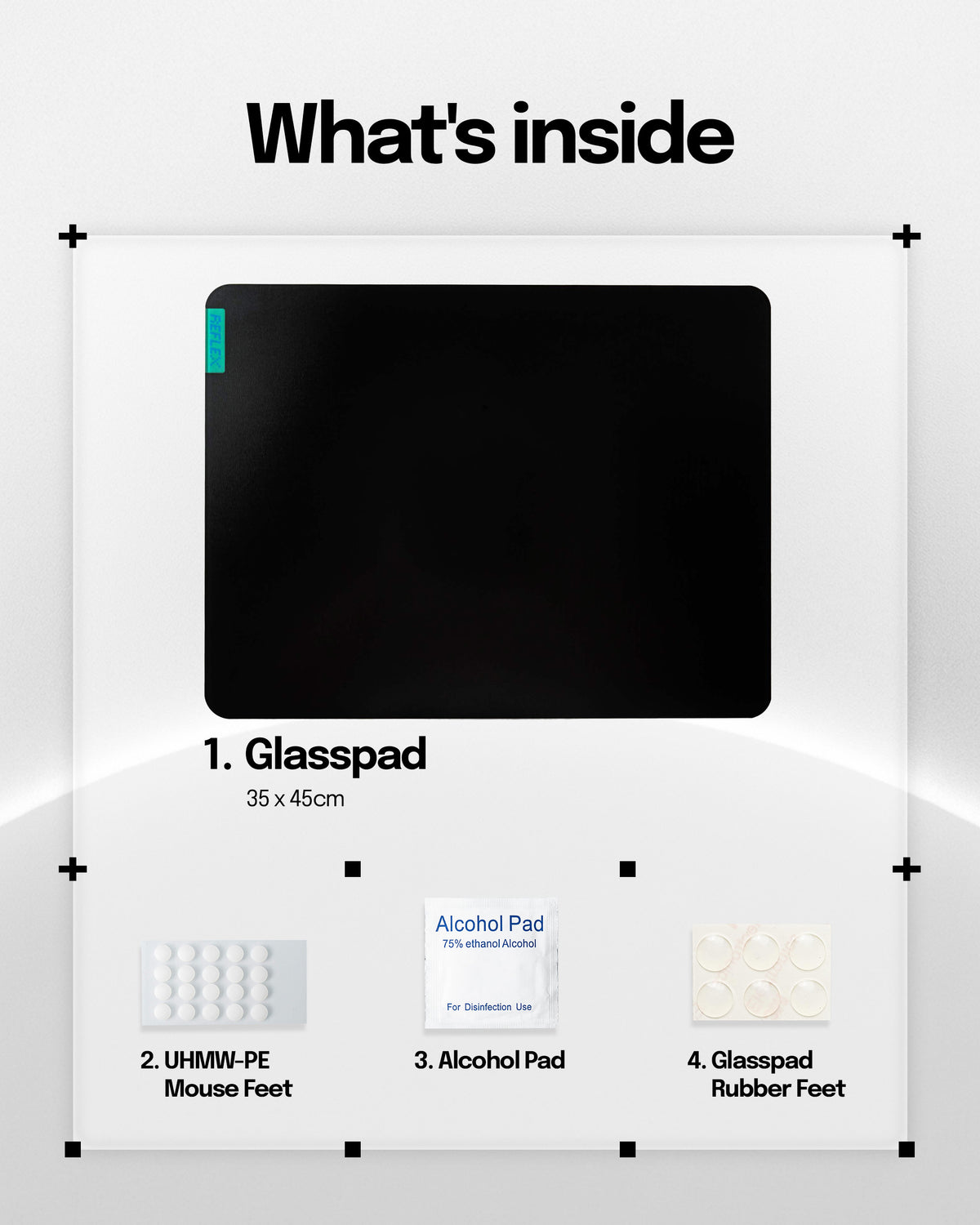 REFLEX Glasspad Micro-Etched Tempered Glass Gaming Mousepad