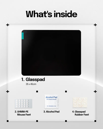 REFLEX Glasspad Micro-Etched Tempered Glass Gaming Mousepad