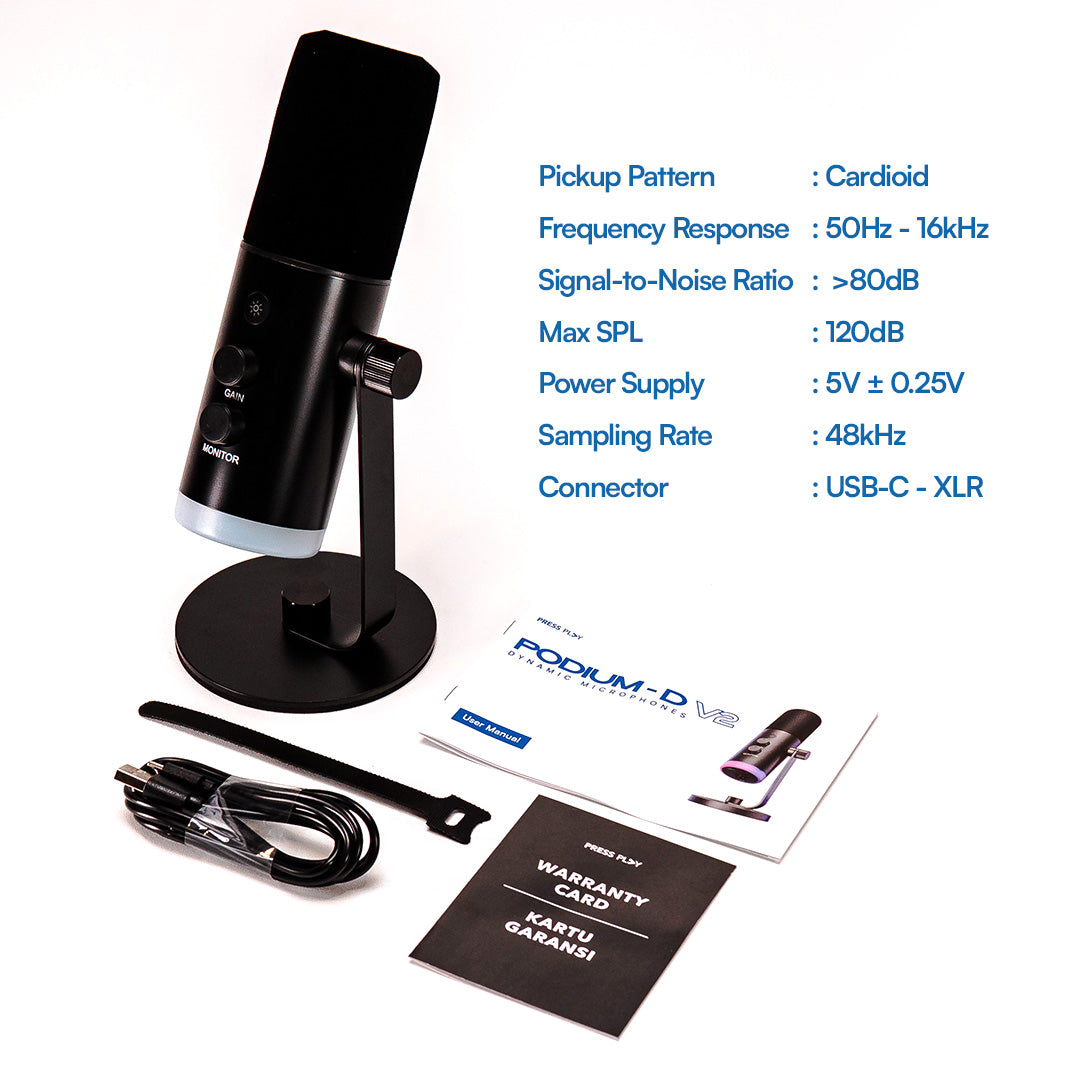 PODIUM D V2 Dynamic Microphone Type-C USB