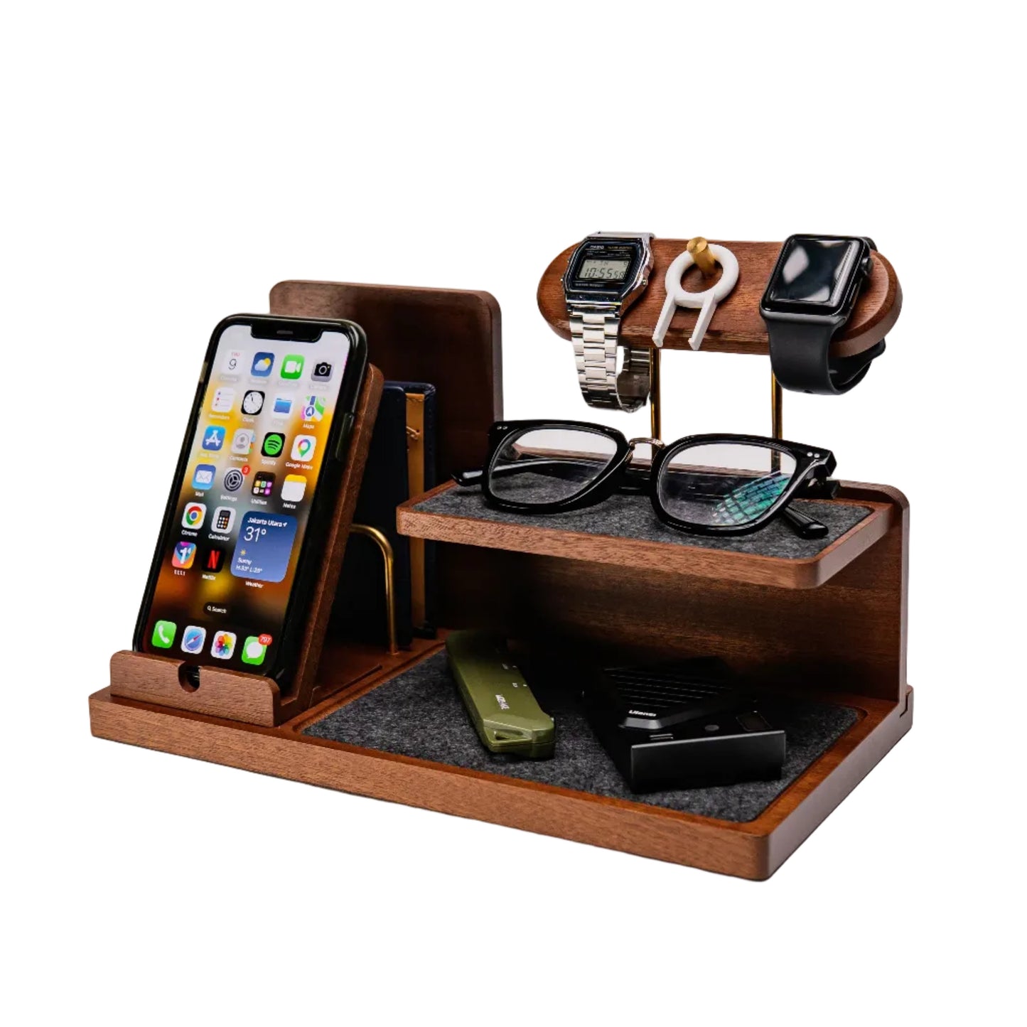 NOOK Nightstand Organizer Gadget Smartphone Wristwatch Tray