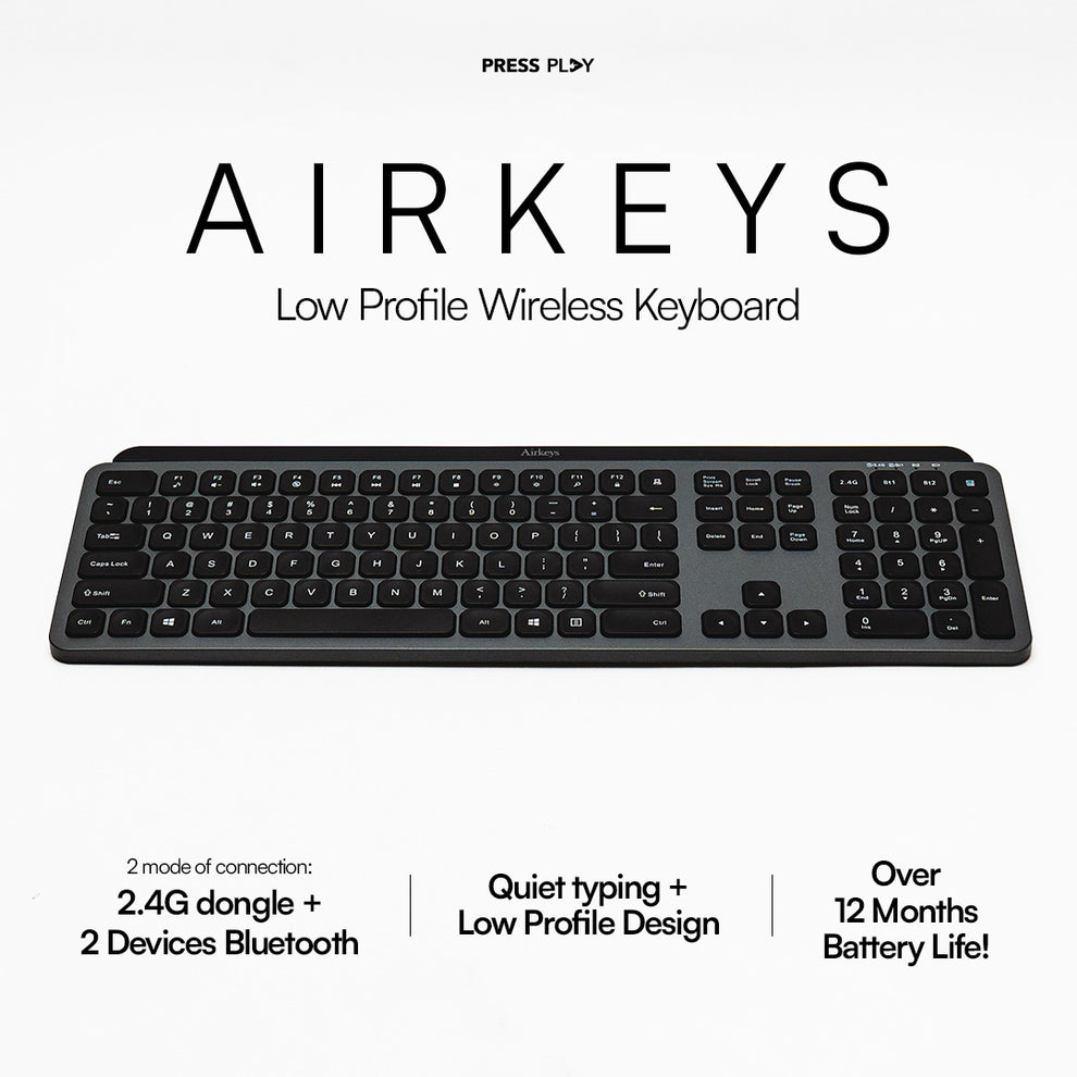AirKeys Wireless Keyboard Bluetooth 2.4ghz Dongle – pressplayid