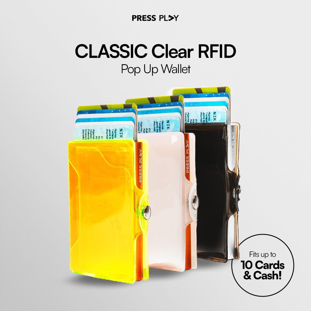 CLASSIC Clear RFID Pop Up Card Wallet