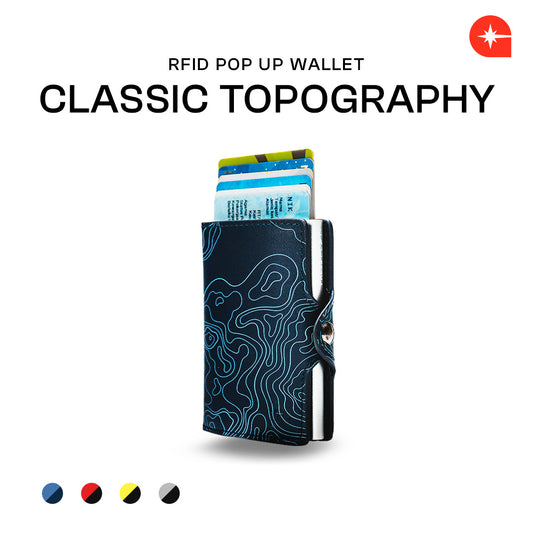 CLASSIC TOPOGRAPHY RFID Pop Up Card Wallet