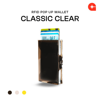 CLASSIC Clear RFID Pop Up Card Wallet