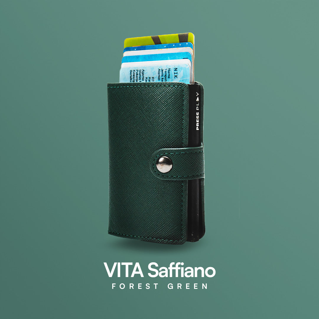 VITA Saffiano RFID Pop Up Card holder by Press Play