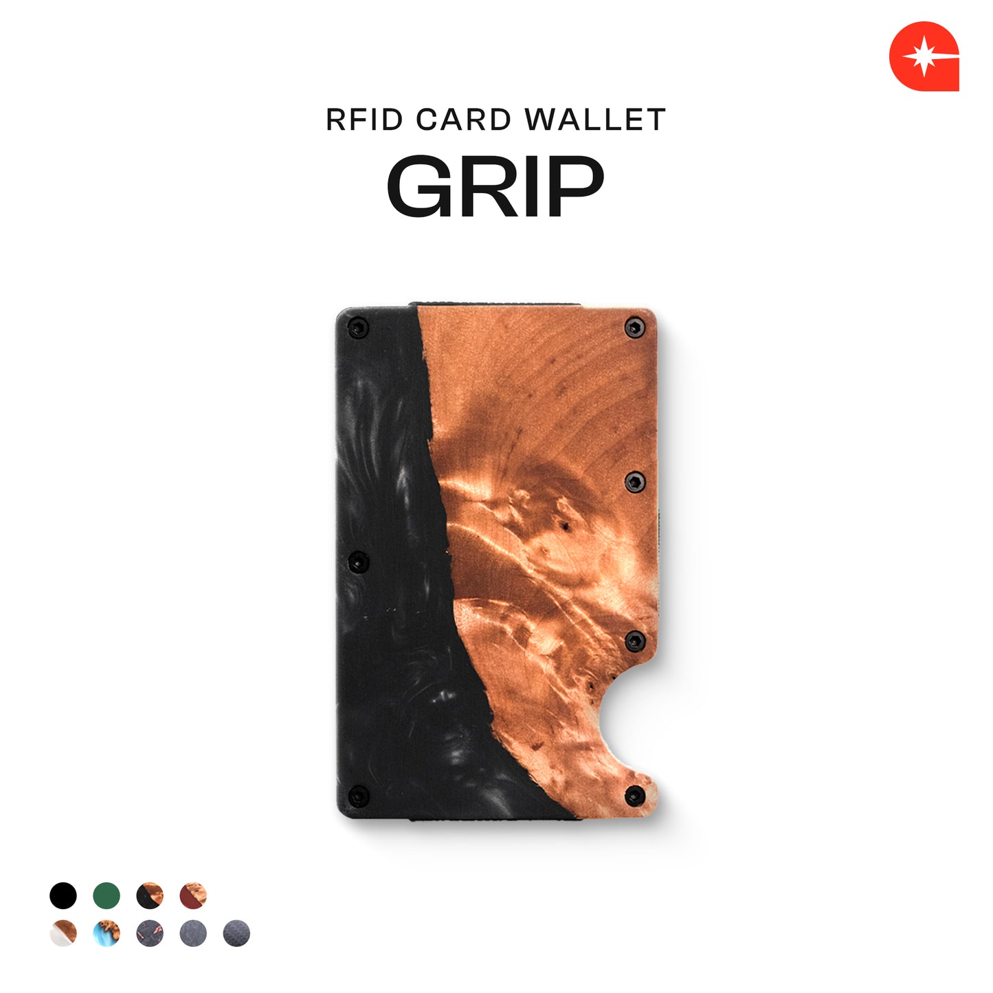 GRIP RFID Carbon Fiber Elastic Card Wallet (with Money Clip)