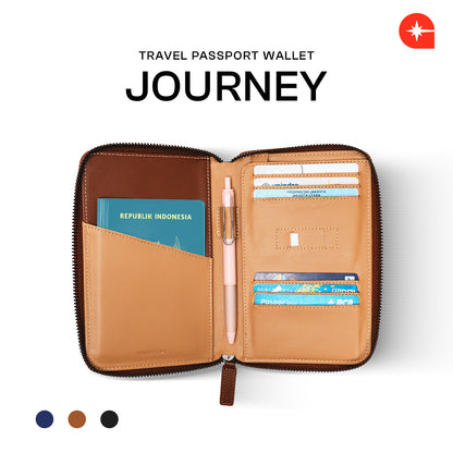 JOURNEY Travel Passport Wallet Organizer Leather